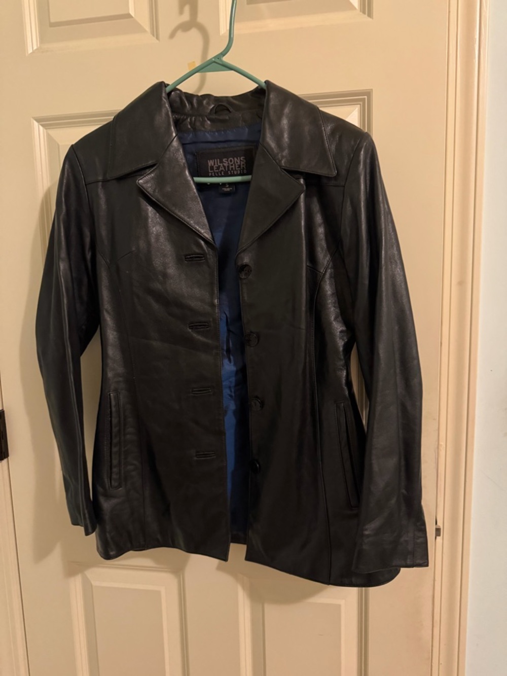 Wilsons Leather Black Women's Button-Front Leather Jacket
